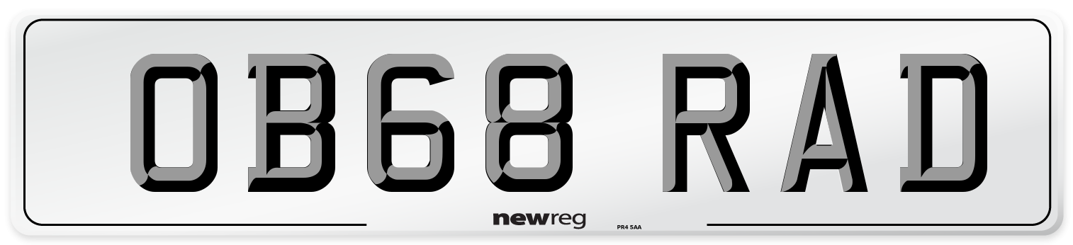 OB68 RAD Number Plate from New Reg